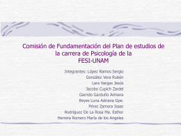 Comisión de Fundamentación del Plan de estudios de la carrera de