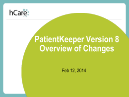 Release 8 Overview of Changes 2014