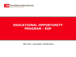 What is EOP? - Sonoma State University
