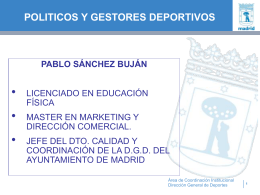 gestores y políticos en el deporte - Planificación y Gestión Deportiva