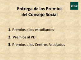 Acto de entrega de los Premios del Consejo Social