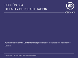 SECCIÓN 504 DE LA LEY DE REHABILITACIÓN