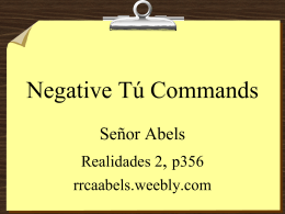 Negative Tú Commands