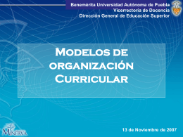 Modelos de organización curricular