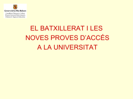 flexibilització del batxillerat - El Web Educatiu de les Illes Balears