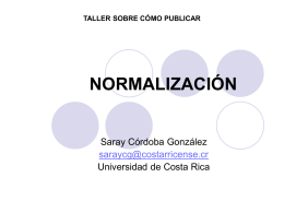 NORMALIZACIÓN - Portal de revistas académicas de la