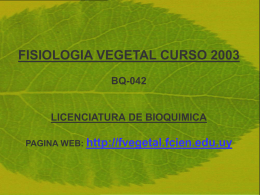 Introducción - curso de fisiologia vegetal 2003