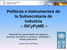 Políticas e Instrumentos de la SICyPyME