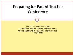 Preparing for Parent Teacher Conference