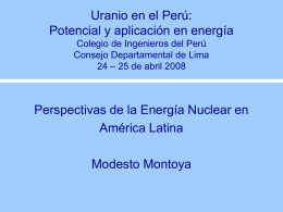 Perspectivas de la Energía Nuclear en América Latina, Modesto