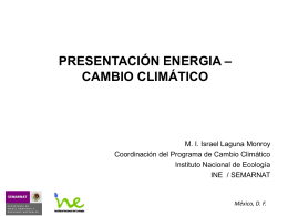 Presentación Energía - Proyecto Cambio Climatico