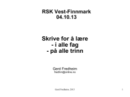 Fredheim Skrive for - RSK Vest