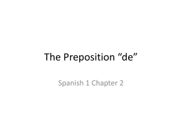 The Preposition “de”