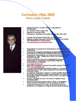 Curriculum Vitae Alvaro López Tostado