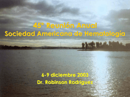 45º Reunión Anual Sociedad Americana de Hematología