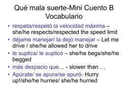 Qué mala suerte-Mini Cuento B Vocabulario