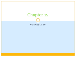 Chapter 12 - Vocabulary