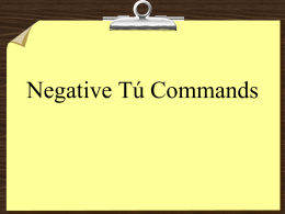 Negative Tú Commands