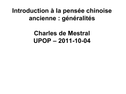 Introduction au « Confucianisme » Charles de