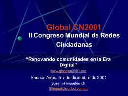 Global CN2001 II Congreso Mundial de Redes