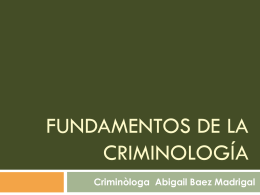 FUNDAMENTOS DE LA CRIMINOLOGÍA