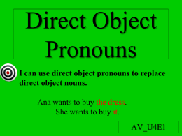 U4 Direct Object Pronouns