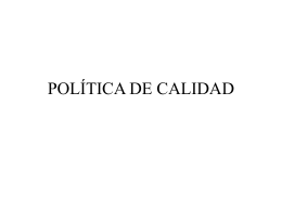 WEBS POLÍTICA DE CALIDAD