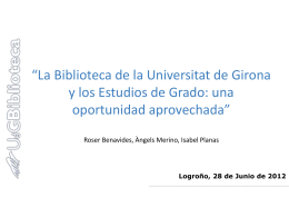 Universitat de Girona - Biblioteca de la Universidad de La Rioja