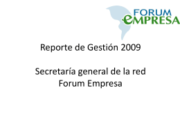 Reporte de Gestión 2009