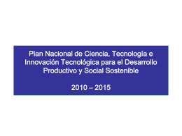 plan nacional de ciencia, tecnología e innovación