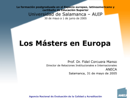 los máster oficiales en europa