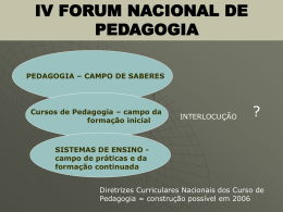 IV Forum Nacional de Pedagogia
