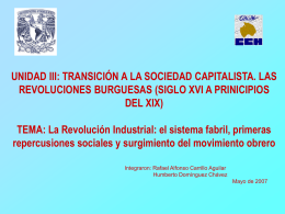 el sistema fabril, primeras repercusiones sociales y surgimiento