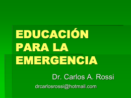 Conferencia: “Educación para la emergencia”.