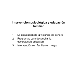 Tema 11. Intervención psicológica y educación familiar