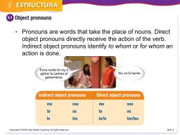 Position of object pronouns