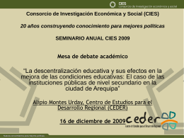 Diapositiva 1 - Consorcio de Investigación Económica y Social