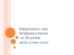 Greetings and Introductions in Spanish