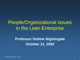 People/Organizational Issues in the Lean Enterprise
