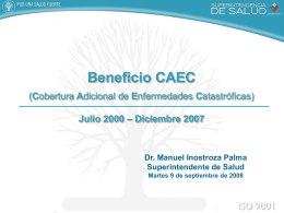 Beneficio CAEC - Superintendencia de Salud