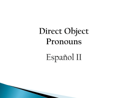 Direct Object Pronouns
