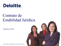 Deloitte - Presentacion Contrato Estabilidad Jurídica