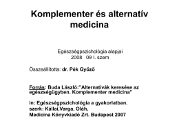 Alternatív és komplementer medicina