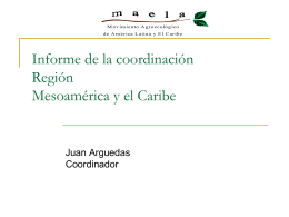 Informe de la coordinación Región Mesoamérica y el Caribe