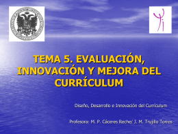 tema 5. evaluación, innovación y mejora del currículum