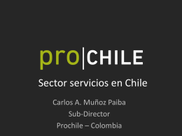 Carlos A. Muñoz Paiba Sub-Director – Prochile – Colombia