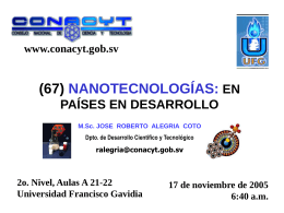 NANOTECNOLOGÍAS - Consejo Nacional de Ciencia y Tecnología