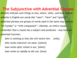 The Subjunctive with Adverbial Clauses