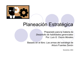 Planeación Estratégica - Facultad de Ingeniería, UNAM. Desarrollo