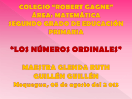 LOS NÚMEROS ORDINALES - Colegio Robert Gagne